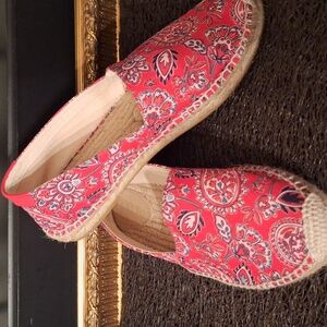Boden Red Paisley Espadrilles